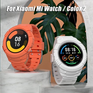 สายนาฬิกาข้อมือซิลิโคน Tpu สําหรับ Xiaomi Mi Watch 2 In 1 + เคสสําหรับ Mi Watch Color 2
