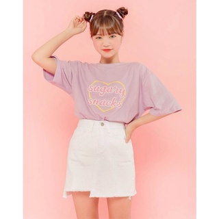 AMITY - เสื้อน้องพีพี เสื้อ Oversize : Sugar 🍪พร้อมส่ง เสื้อสีม่วง สีพาสเทล เสื้อเกาหลี เกาหลี เสื้อน้องพีพี