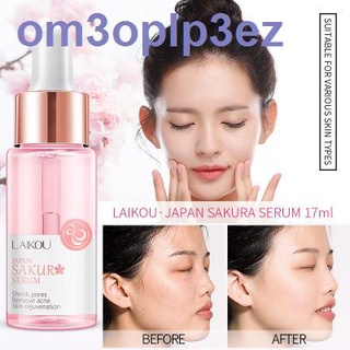 LAIKOU Sakura Face Serum Japan Skin Care Shrink Pores Remove Acne Liquid Moisturizing Face Essence Brighten Skin Serumรู