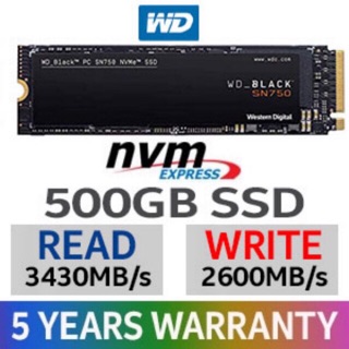 SSD WD BLACK SN750 500GB PCIe/NVMe M.2