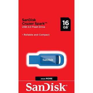 SanDisk CRUZER SPARK USB แฟลชไดร์ฟ 16GB, USB2.0 (SDCZ61-016G-B35B, Blue)