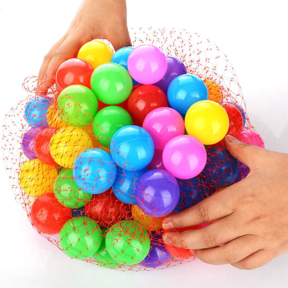 ลูกบอลพลาสติกหลากสี 100 ชิ้นของเล่นสำหรับเด็ก