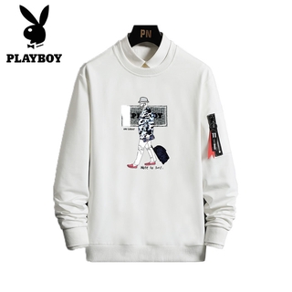 Playboy เสื้อกันหนาวแขนยาว คอกลม พิมพ์ลาย สําหรับผู้ชาย