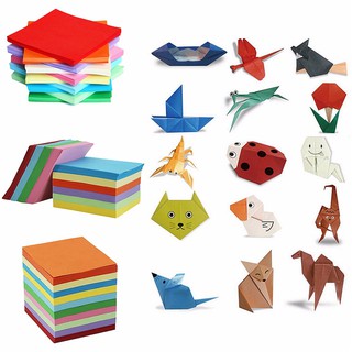 200/520 แผ่น 10 สีผสมกระดาษ Origami สี DIY พับ Papercraft เครื่องมือ