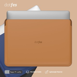 Laptop Sleeve Dotfes Premium PU Leather 15.6 inch Skin Cover Case Tablet Briefcase Carrying Bag Compatible Asus Dell Fuj
