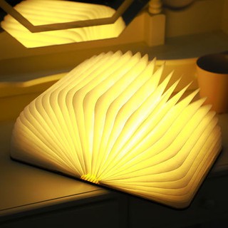 พร้อมส่ง # 🔥LED book light สร้างสรรค์หนังสือพับไฟชาร์จไฟกลางคืนขายส่งเองหอพักห้องนอนโคมไฟตั้งโต๊ะของขวัญวันเกิด
