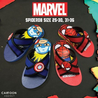 📌มาเพิ่มจร้า รองเท้าแตะเด็ก ลาย Spiderman พื้นสกรีนลาย ลิขสิทธิ์แท้100% Marvel มีป้ายห้อย 2 สี แดง/น้ำเงิน ขนาด 25-36