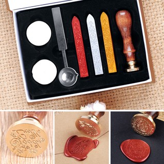 Retro Wood Classic Seal Blessings Sealing Wax Set Stick Stamp for Letters