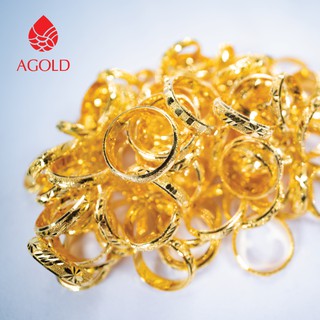 AGOLD แหวนทอง ลายแม็ก คละลาย ครึ่งสลึง ทองคำแท้ 96.5