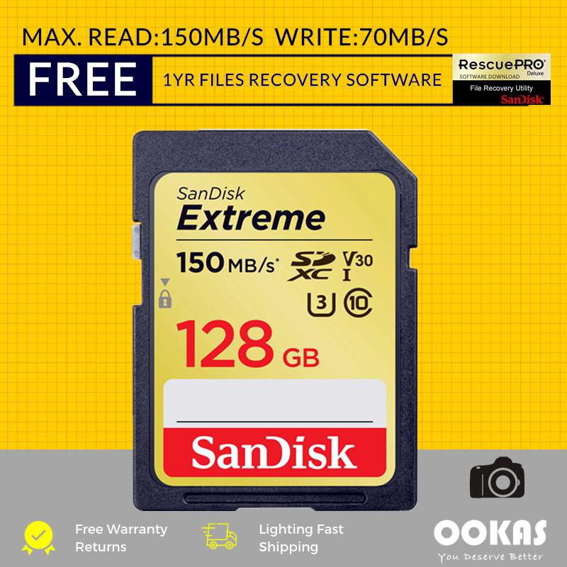 Sandisk Extreme 150 Mb / S Sd U 3 32 Gb / 64 Gb / 128 Gb V 30 4 K Dslr อุปกรณ์เสริมกล้อง