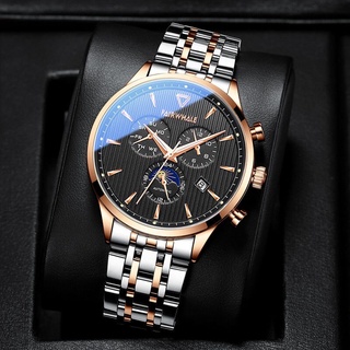 (แนะนำ)▤Mark Faye นาฬิกาผู้ชาย Automatic Mechanical Watch คลาสสิกหรูหราสแตนเลสโครงกระดูกกันน้ำ Luminous Men s Watch