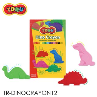 TORU (โทรุ) สีเทียนรูปไดโนเสาร์ 12 สี สีเทียนสำหรับเด็ก รหัส TR-DINOCRAYON12