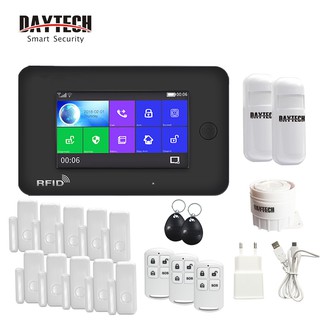 Daytech ชุดอุปกรณ์รักษาความปลอดภัยในบ้านอัจฉริยะ พร้อมรีโมท เชื่อมต่อผ่าน WiFi/GSM ควบคุมผ่านแอปมือถือ (สีดำ) รุ่น TA03-KIT4 (1)