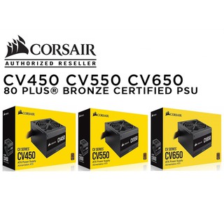 POWER SUPPLY (อุปกรณ์จ่ายไฟ) CORSAIR CV450,CV550,CV650 (80+ BRONZE) Warranty 3 - Y