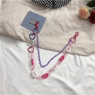 Acrylic necklace love chain waist chain Harajuku style temperament