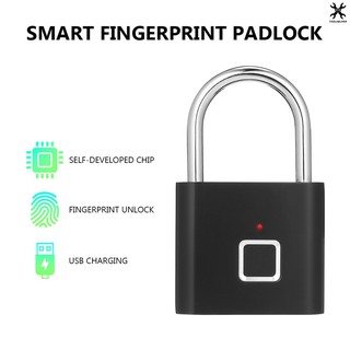 Smart Fingerprint Padlock Lock USB ที่ล็อคกระเป่ากันน้ำ แบบชารจ
