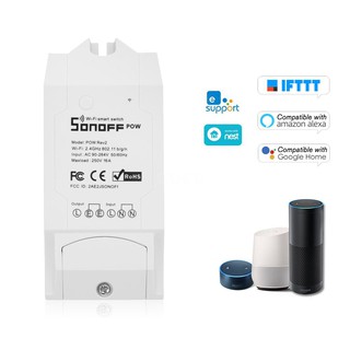 Sonoff Pow R2 สวิทช์ไร้สายสมาร์ท Wifi สวิตช์ไร้สายเปิด / ปิดด้วยการวัดการใช้พลังงานแบบเรียลไทม์ 16A / 3500W อุปกรณ์ภายใน