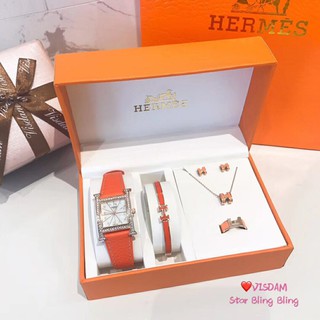 Hermes Wrist Watchนาฬิกาแบรนด์เนมแท้100%[ นาฬิกา , กำไล , สร้อยคอ , ต่างหู , แหวน ]
