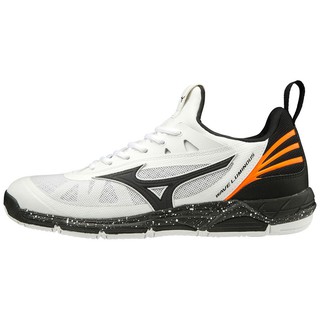 รองเท้าวอลเลย์บอล [Volleyball Shoes] ยี่ห้อ Mizuno (มิซูโน) รุ่น Wave Luminous สีขาว/ดำ/ส้ม รหัส V1GA182053