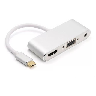 2 in1 USB 3.1 Type C to 4K HDMI+1080P VGA Female Adapter Macbook Laptop