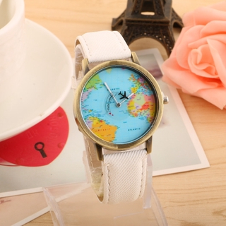 [Straits Electrics] Bronze, denim, airplane map watch, rotary second hand, earth watch, universal watch ，wholesale