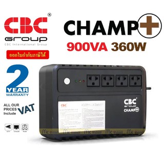 UPS (เครื่องสำรองไฟฟ้า) CBC รุ่น CHAMP PLUS (900VA/360W) ระบบ Line interactive with stabilizer (90x250x170) -ประกัน 2 ปี