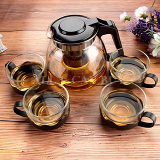 ALL U CAN BUY กา กาชงชา แก้วชงชา พร้อมมีที่กรองชาและแก้วชงชา 4 ใบ 5 ชิ้นต่อชุด