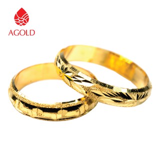 AGOLD แหวนทอง ลายแม็ก ครึ่งสลึง คละลาย ทองคำแท้ 96.5