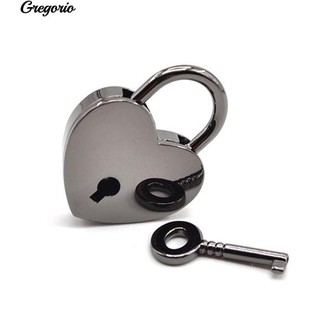 Gregorio 1Pc อุปกรณ์เสริมการท่องเที่ยวภายในบ้านรูปหัวใจน่ารักกุญแจล็อคกุญแจกุญแจล็อคกุญแจสีดำ