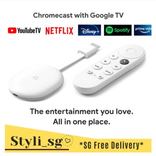 【พรีออเตอร์】Chromecast 2020 with Google TV 4K Dolby vision , Dolby Atmos สีขาว รับประกัน1ปี โค้ดCOCODTWRF