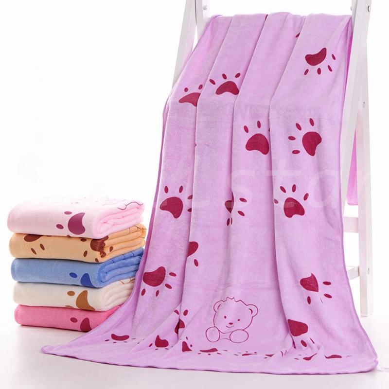 Bath Towel Baby Cartoon Printed Microfiber Towel, 3 Colors, Cotton Suitable For Babies