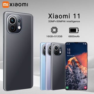 โทรศัพท์มือถือ Xiaomi 11 โทรศัพท์ราคาถูก 16GB+512GB มือถือ โทรศัพท์ เมนูภาษาไทย Android มาร์ทโฟนโทรศัพ