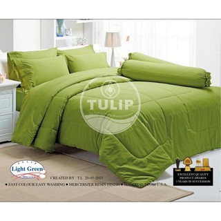 [ลิขสิทธิ์แท้ ,11สี] Tulip Cotton Mix ชุดผ้าปูที่นอน รัดมุม สีพื้น ขนาด 5 ฟุต 5 ชิ้น ผ้าปูที่นอน (ไม่รวมผ้าห่มนวม) 00003