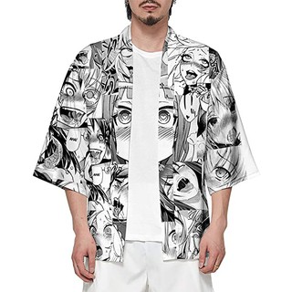 เสื้อคลุมกิโมโน Haori สไตล์ญี่ปุ่น Ahegao Kimono