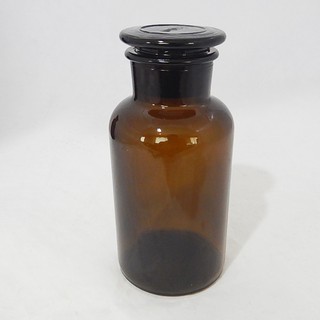 ขวดเก็บสารปากกว้าง สีชา 500 มิลลิลิตร Reagent Bottle (Wide Neck,Amber) 500 ml.