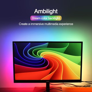 Ambilight ไฟ LED เปลี่ยนสีตามหน้าจอที่แสดง สำหรับ PC, Android TV และ Mac ขนาดความยาว 1 เมตร - 5 เมตร (60 LED ต่อเมตร)