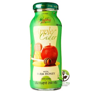 Apple cider Organic /แอปเปิ้ลไซเดอร์ผสมน้ำผึ้ง (พร้อมดื่ม),Happy Mate 200ml.(ขวดเขียว)