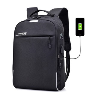 leedersem กระเป๋าเป้นิรภัยแล็ปท็อป Backpackพร้อมพอร์ตชาร์จ USB มีล็อกรหัสผ่าน
