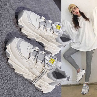🎀 ร้องเท้าผ้าใบ 🎀 2021 ฤดูใบไม้ผลิพื้นรองเท้าหนาหญิงอินซูเปอร์ร้อนสุทธิแดงป่าเกาหลีนักเรียนลำลองกีฬารองเท้าผู้หญิง❣
