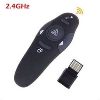 ส่งฟรี Wireless Presenter USB Remote Control Presentation Mouse Laser Pointer (Black)