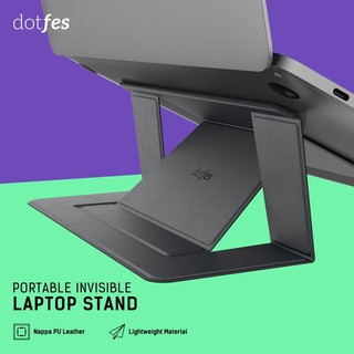 Adjustable Folding Laptop Stand Dotfes Invisible Lightweight Origami Laptop Stand Portable Sheet Flat Laptop Stand Ultra-Light Stand with Multiple Angles for MacBook Pro Air Notebooks Tablets up to 16 inch