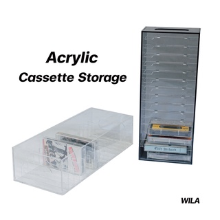 ชั้นวางเทปคาสเซ็ท กล่องเก็บเทปคาสเซ็ทใส ที่เก็บเทปคาสเซ็ตอะคริลิค Cassette Storage By WILA