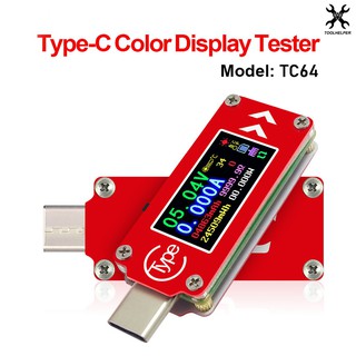 TesterTC64 เครื่องวัดกระแสไฟฟ้า แรงดันกระแสไฟ USB Type-C จอแสดงผลสี LCD