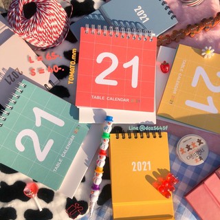 Mini calendar 📆 ปฎิทิน 2021 แบบตั้งโต๊ะ ไซส์น่ารัก 💛 สีสันสดใส แต่งห้อง ตกแต่งโต๊ะอ่านหนังสือ เพิ่มสีสันให้โต๊ะทำงาน
