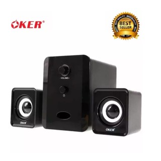 OKER ลำโพง USB Multimedia Speaker Micro 2.1 650W SP-835 black (1)
