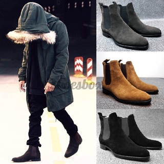 Men Ankle Boots Chelsea Boots Dress Formal Casual Business High Top Slip On Shoe T1VJ