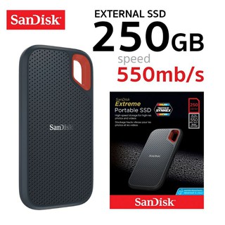 SanDisk EXTREME PORTABLE SSD 250GB ความเร็วอ่าน550MB/s เขียน 500MB/s (SDSSDE60-250G-G25#) ฮาร์ดดิสก์แบบพกพา ประกันSynnex