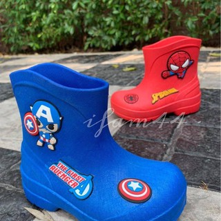 รองเท้าเด็ก รองเท้าบู้ทเด็ก Marvel Spiderman Captain America Minnie Mouse มินนี่ บูทกันน้ำ ลิทสิทธิ์แท้ 100%