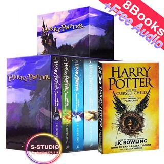 จัดส่งทุกวันHarry Potter ฉบับภาษาอังกฤษ 8 เล่ม Box Set หนังสือลาย uk edition by J.K Rowling The Complete Collection