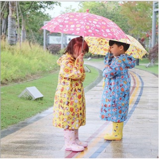 เสื้อกันฝนเด็ก เสื้อกันฝนลายการ์ตูน ผ้ากันฝนเด็ก มีหมวกคลุมหัว มีถุงใส่เสื้อ